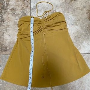 Cute Express golden yellow halter top